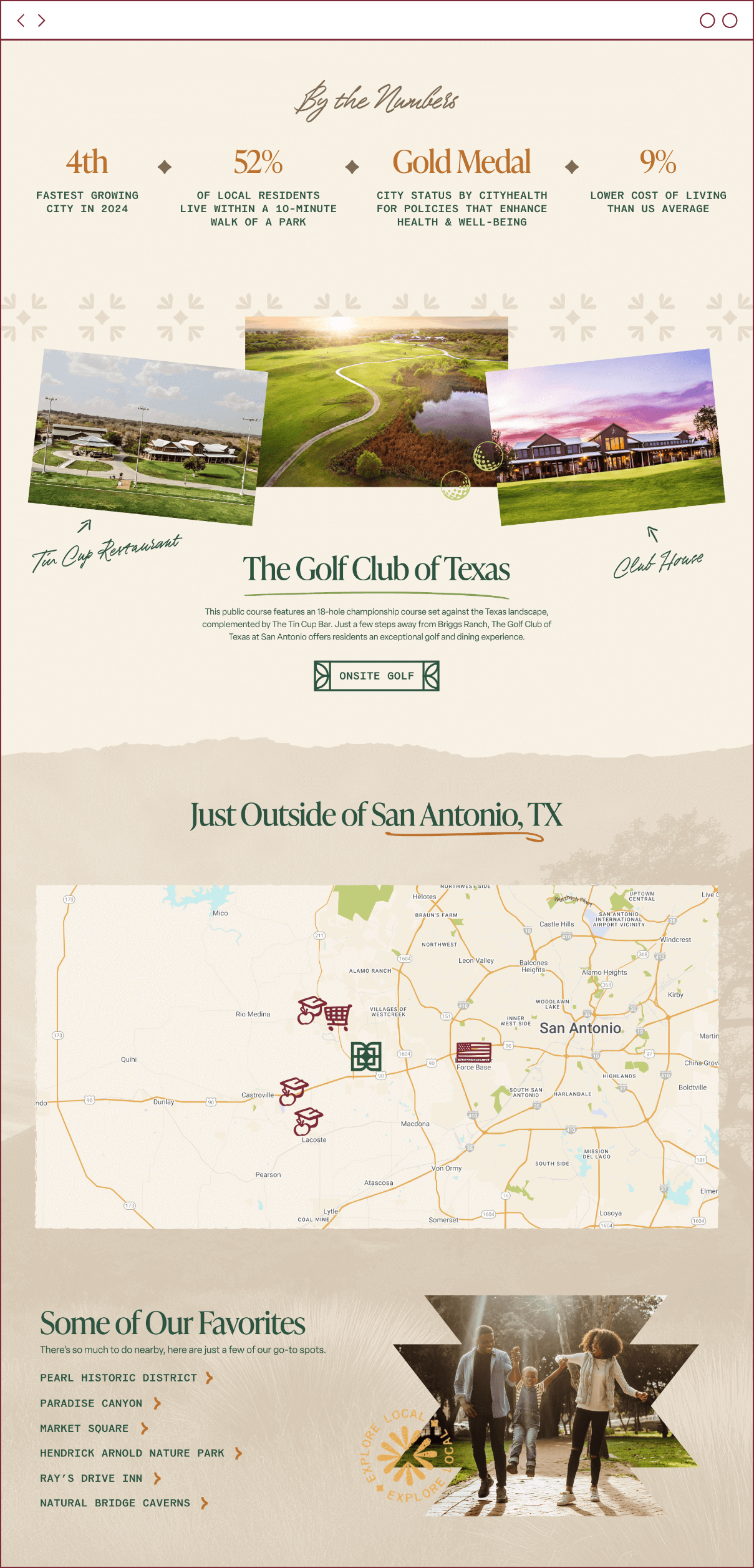 Briggs Ranch page design for master-planned community website, created by ST8MNT