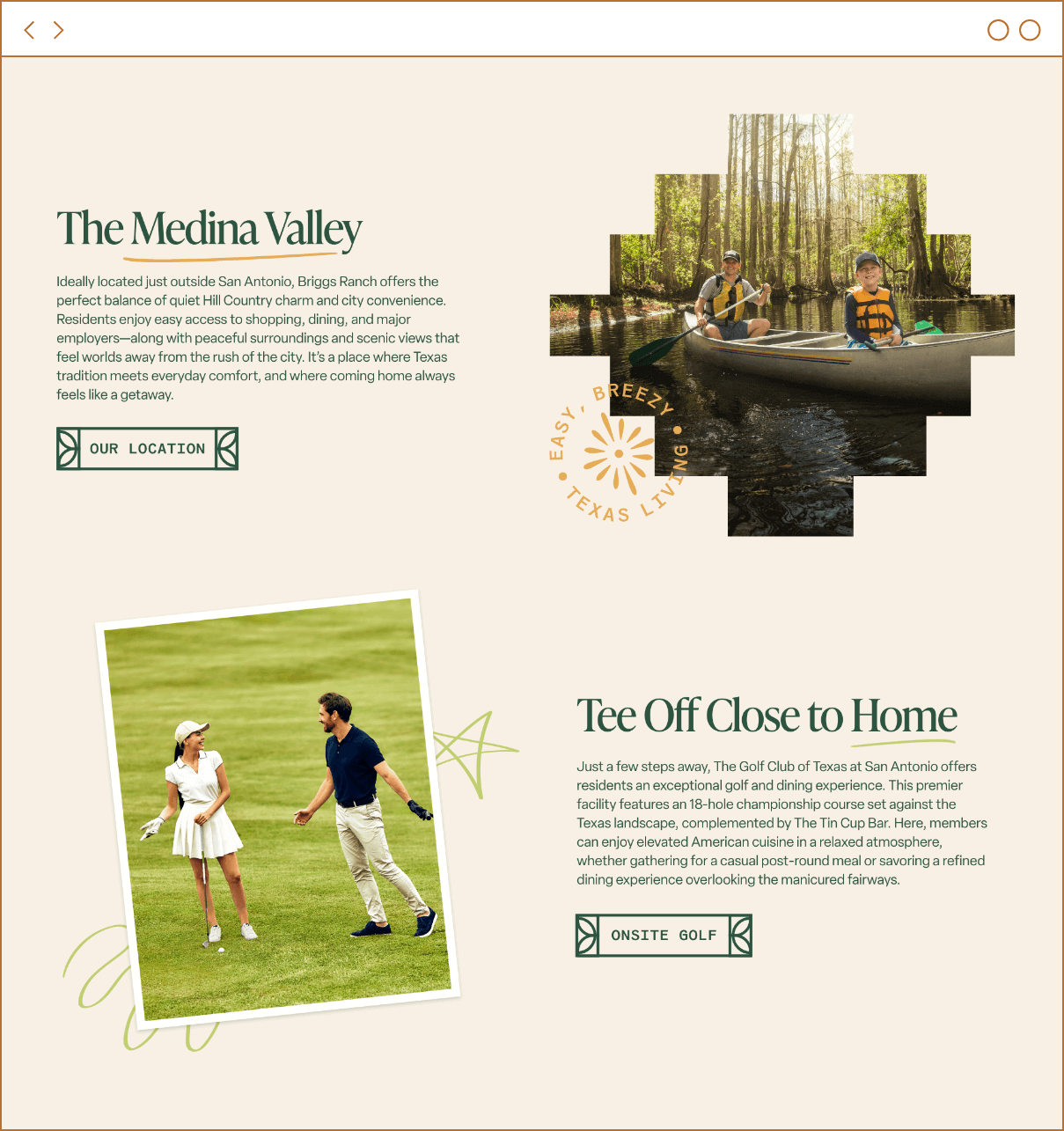 Briggs Ranch web page section showcasing ST8MNT's web design execution