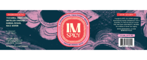 Label design for IM Spicy Thai sauce packaging