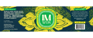 Label design for IM Wok Thai sauce packaging