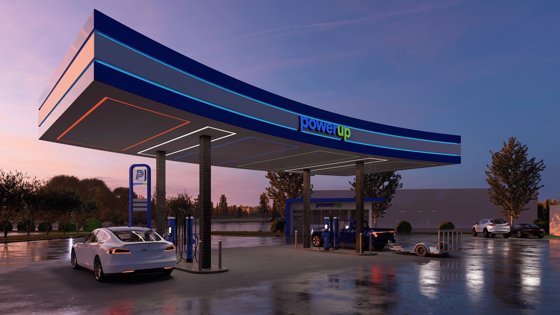 rendering of site at dusk