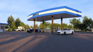 rendering of site during afternoon